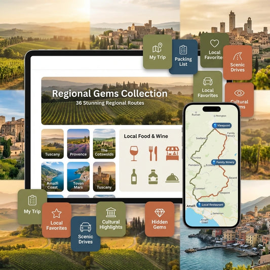 36+ Regional Gems European Road Trips Bundle - with GPS Maps & Budget Trackers