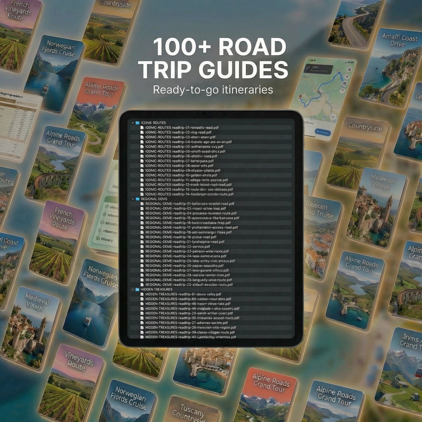 100+ Epic European Road Trips Bundle - with GPS Maps & Budget Trackers
