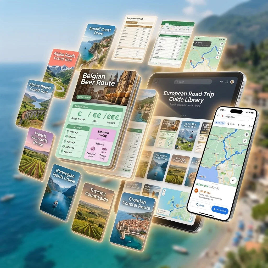 100+ Epic European Road Trips Bundle - with GPS Maps & Budget Trackers